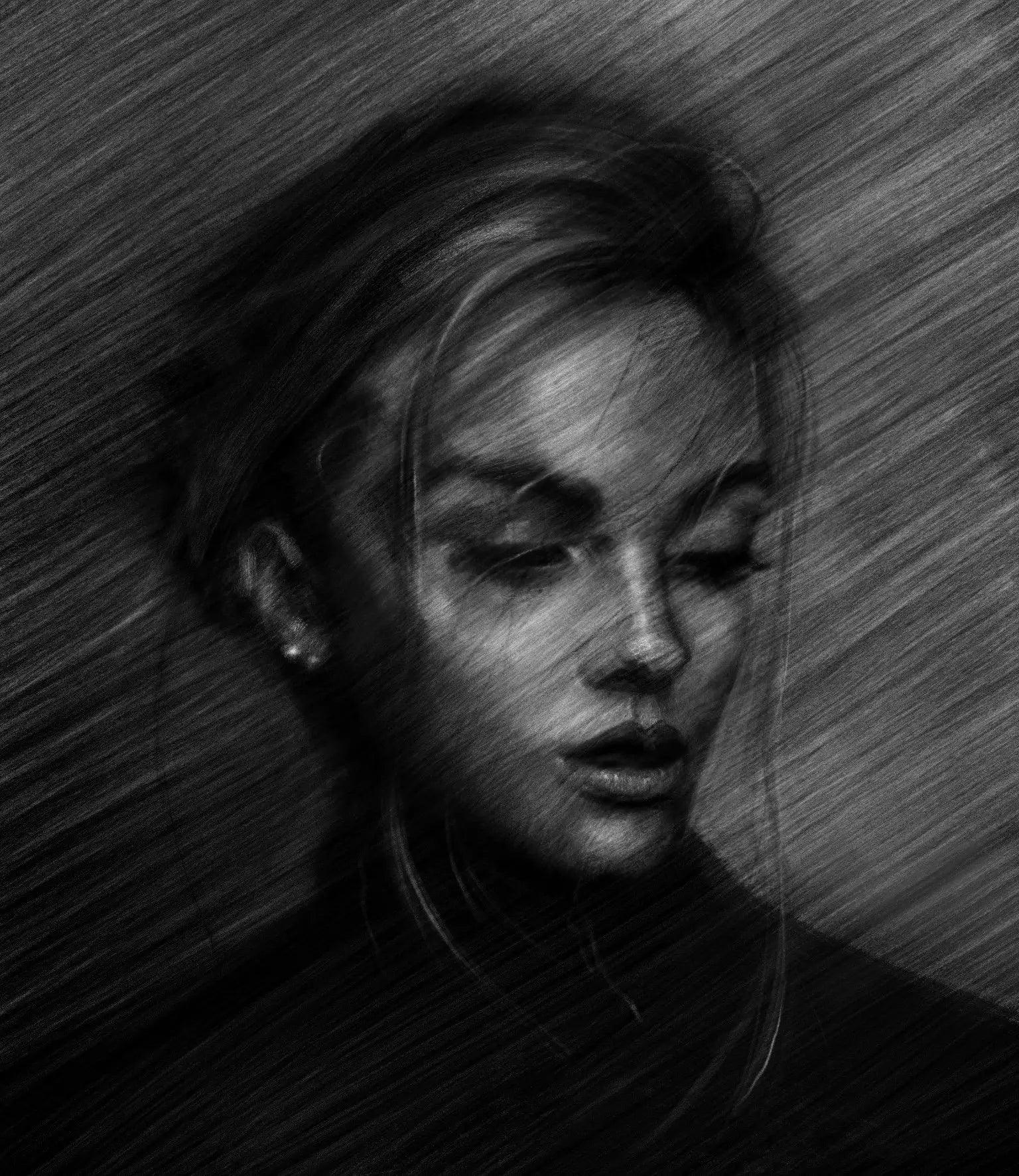 Charcoal portrait created in Procreate.